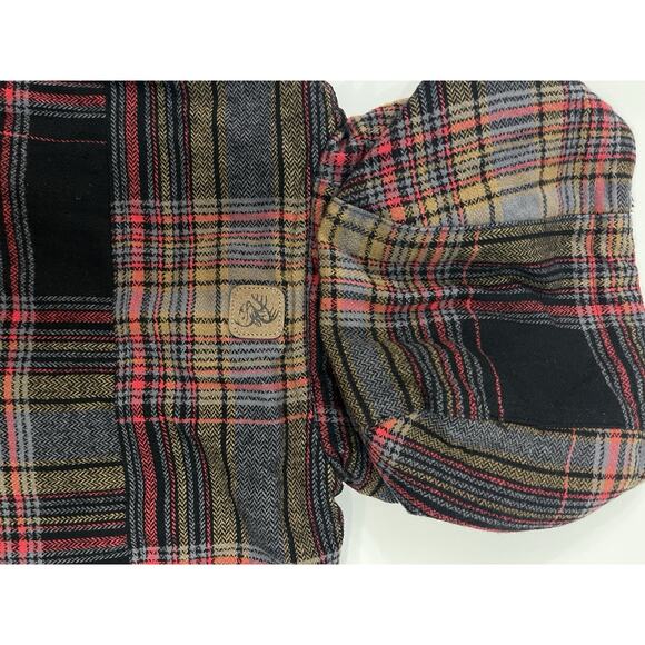 Women's Hooded Shacket Berber Lined Shirt Jacket Large Licorice Root Plaid NWT - Picture 7 of 8